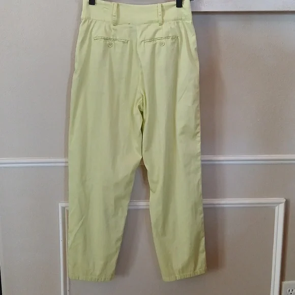Lime High Waisted Cotton Pleated Pants By Forever 21. Size S - Picture 16 of 17